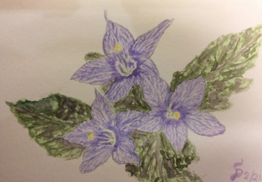 Malerei mit dem Titel "Alraune /  mandrago…" von Stefan Dhein, Original-Kunstwerk, Aquarell