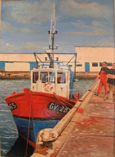 BATEAU ROUGE A QUAI