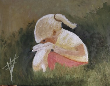 绘画 标题为“Niña en el campo” 由Vidal Fernández Richart, 原创艺术品, 油