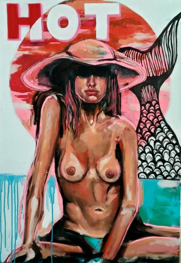 Pintura intitulada "hot" por Leticia Chamone, Obras de arte originais, Acrílico