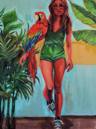 Pintura intitulada "Arara" por Leticia Chamone, Obras de arte originais, Acrílico