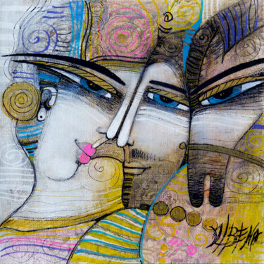 Peinture intitulée "In your eyes" par Albena Vatcheva, Œuvre d'art originale, Huile Monté sur Carton