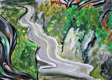 绘画 标题为“NJ Road” 由Aleksandra Cherepanova, 原创艺术品, 丙烯