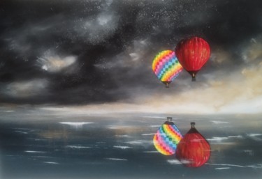 Schilderij getiteld "Atmosphère" door Fabienne Dequidt, Origineel Kunstwerk, Acryl