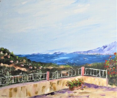 Ζωγραφική με τίτλο "Vue Golfe d' Ajaccio" από Roberto Urbano, Αυθεντικά έργα τέχνης, Λάδι