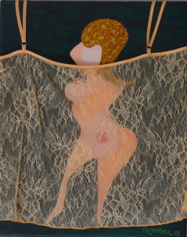 Painting titled "Fémina" by Dominique Frampier, Original Artwork, Oil