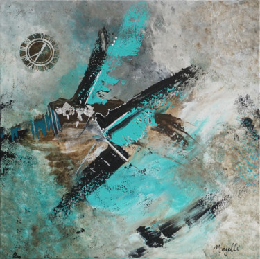 Painting titled "Astéroïde" by Magelli, Original Artwork, Acrylic Mounted on Wood Stretcher frame