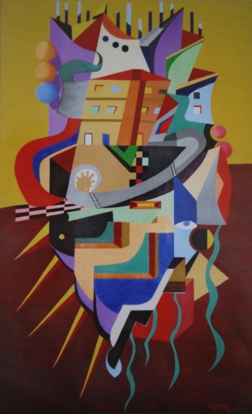 Painting titled "L'arrachement du vi…" by Dominique Frampier, Original Artwork, Oil