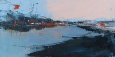 Peinture intitulée "Envolée bleue" par Eva Gohier, Œuvre d'art originale, Huile