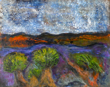绘画 标题为“Lavender Fields” 由Alfredo Machado Zingg, 原创艺术品, 丙烯 安装在木质担架架上