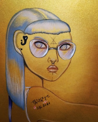 Tekening getiteld "Alien girl" door Pasthete // Salima Woestyn, Origineel Kunstwerk, Potlood