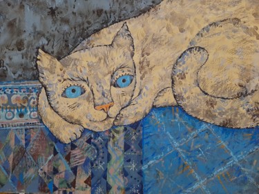 绘画 标题为“Yellow Cat” 由Sergey Kostin, 原创艺术品, 丙烯