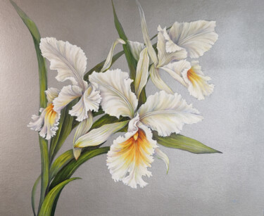 Orchids. Original Oil Painting. Flowers Art. Floral Wall Art Pintura intitulada "Orchids. Original O…" por Tatiana Zhuravleva, Obras de arte originais, Óleo