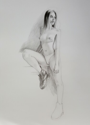 제목이 "nüde"인 그림 Muzaffer Bulut로, 원작, 숯