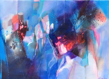 Malerei mit dem Titel "Cristaux" von Jacqueline Flumian, Original-Kunstwerk, Acryl