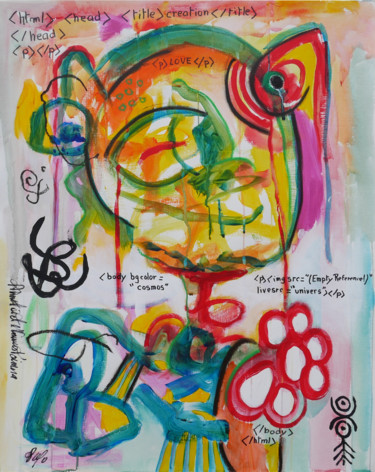 Peinture intitulée "Le Webmaster Cosmiq…" par Jean Jacques Royo, Œuvre d'art originale, Acrylique