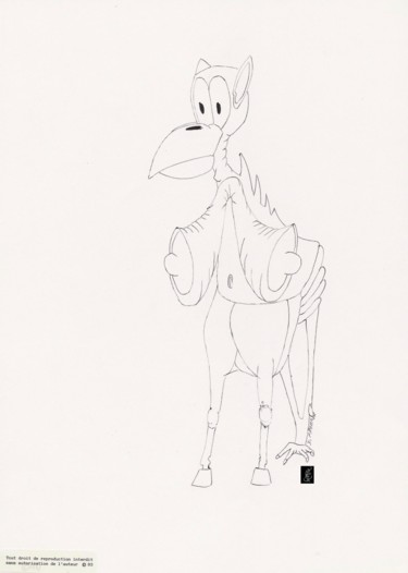 图画 标题为“C 4 22” 由Dominique Frampier, 原创艺术品, 铅笔