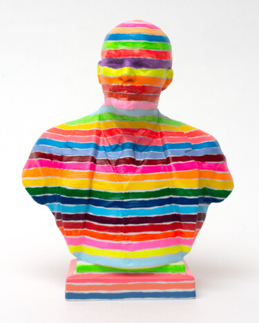 Oleksandr Balbyshev "Striped Lenin" Sculptuur getiteld "Oleksandr Balbyshev…" door Oleksandr Balbyshev, Origineel Kunstwerk, Keramiek