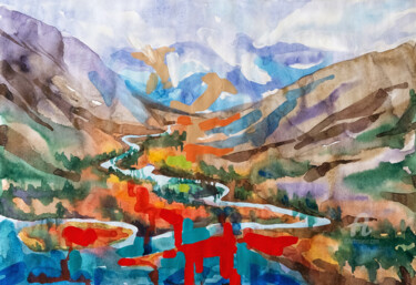 绘画 标题为“Red earth” 由Nataliia Belozerova, 原创艺术品, 水彩