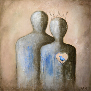 Painting titled ""Le Coeur Léger"" by Picrate, Original Artwork, Acrylic