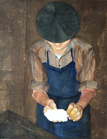 Pintura titulada "JEAN le Buronnier N…" por Geneviève Madrigal, Obra de arte original, Oleo Montado en Bastidor de camilla d…