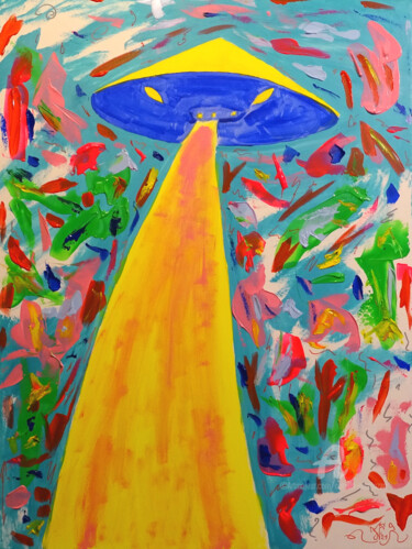 Il Disco Volante Painting titled "Il Disco Volante" by Aurelio Nicolazzo, Original Artwork, Acrylic