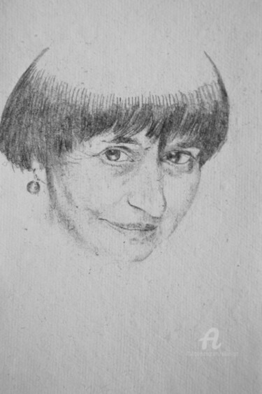 Dessin intitulée "Agnes Varda" par Elisetot, Œuvre d'art originale, Crayon