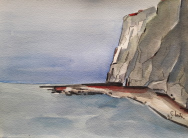 Peinture intitulée "Falaises" par Claire Lewis, Œuvre d'art originale, Aquarelle