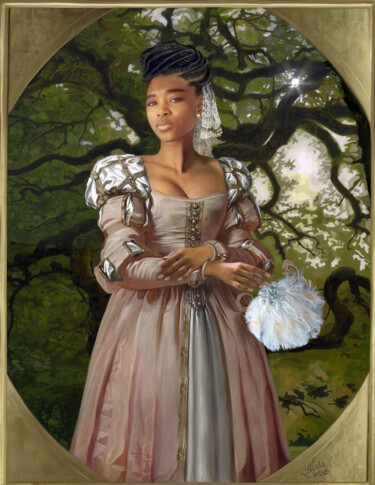 Digital Arts titled "JEUNE FEMME AUX YEU…" by Masa Zodros, Original Artwork, Digital Painting