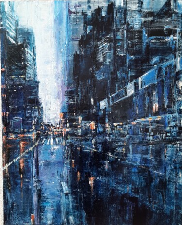 绘画 标题为“Bleu Urbain” 由Jeanne-Marie Delbarre, 原创艺术品, 丙烯