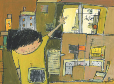 「jour d'ordinateur」というタイトルの絵画 Marion Durand-Gasselinによって, オリジナルのアートワーク, アクリル