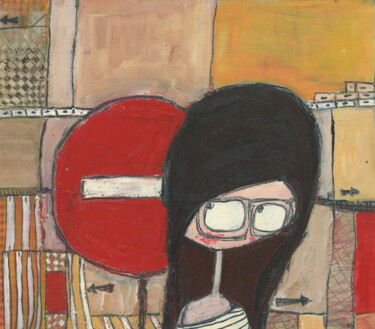 sens interdit Peinture intitulée "sens interdit" par Marion Durand-Gasselin, Œuvre d'art originale, Acrylique