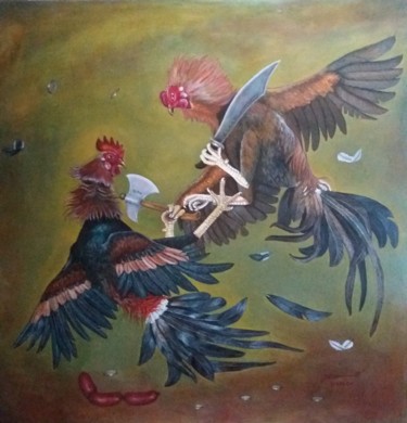 绘画 标题为“Mandirigma (Feather…” 由Francis Eric Dimarucut, 原创艺术品, 丙烯