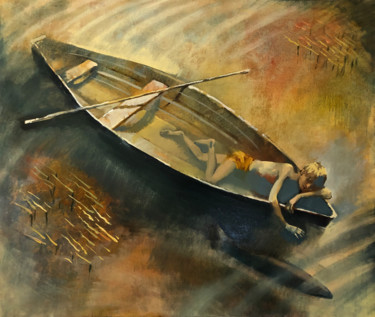 Peinture intitulée "течение" par Oleg Tchoubakov, Œuvre d'art originale, Huile