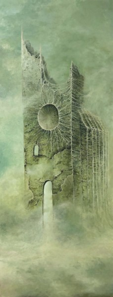 Painting titled "katedra" by Wojtek Malicki, Original Artwork, Oil