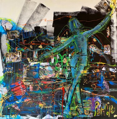 Peinture intitulée "En Equilibre" par Patmoli, Œuvre d'art originale, Acrylique