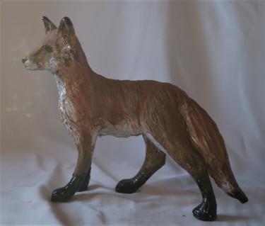 Skulptur mit dem Titel "Renard roux" von Isabelle Zwang, Original-Kunstwerk, Terra cotta
