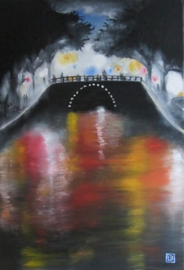Peinture intitulée "Frozen channel (Ams…" par Bruno Lebayle, Œuvre d'art originale, Huile