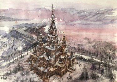 绘画 标题为“Hiver à St. Pétersb…” 由Emilian Alexianu, 原创艺术品, 水彩