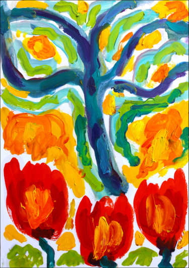 Painting titled "Love energy" by Jean Mirre, Original Artwork, Oil