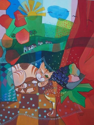 Peinture intitulée "Champagne toile col…" par Elisabeth Renard (B.Dumont Renard), Œuvre d'art originale, Acrylique Monté sur…