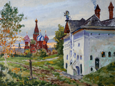 Peinture intitulée "The Old English yard" par Sergei Krupkin, Œuvre d'art originale, Huile