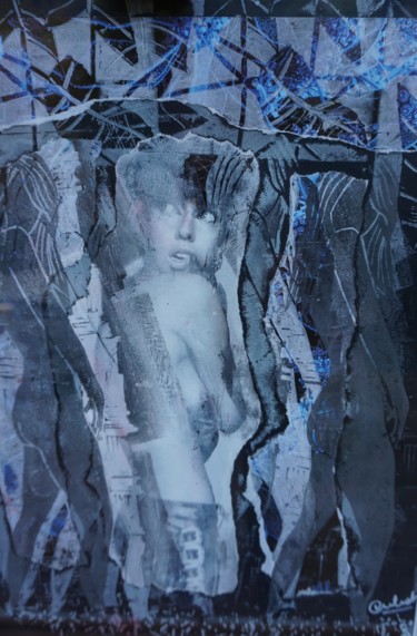 印花与版画 标题为“choking” 由Dominique Duhot, 原创艺术品, 雕刻 安装在纸板上