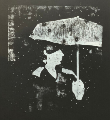 印花与版画 标题为“Snowy evening 1” 由Sergey Sovkov, 原创艺术品, Collagraphy