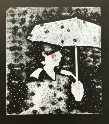 印花与版画 标题为“Snowy evening 3” 由Sergey Sovkov, 原创艺术品, Collagraphy