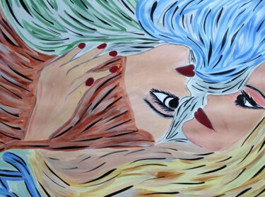 Painting titled "L'amour en douce" by Fabienne Reynaud, Original Artwork, Acrylic