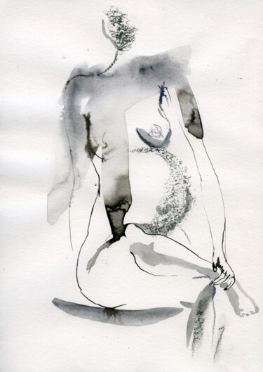 Vika. Nude art №2190 - original sketch artwork Dessin intitulée "Vika. Nude art №219…" par Maria Shedrina, Œuvre d'art originale, Encre