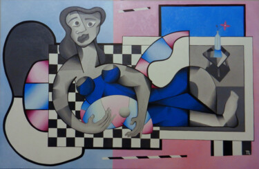 Pintura intitulada "Mulher em Cena II (…" por José Roberto Teixeira Leite Junior, Obras de arte originais, Óleo Montado em P…