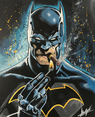 绘画 标题为“Batman fun” 由Yoz, 原创艺术品, 丙烯 安装在木质担架架上