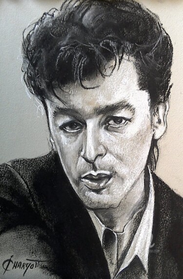 Dessin intitulée "Alain Bashung" par Isabelle Derangere, Œuvre d'art originale, Pastel
